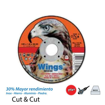 DISCO CORTE  CUT&CUT INOX-HIERRO-ALUMINIO-PIEDRA WINGS